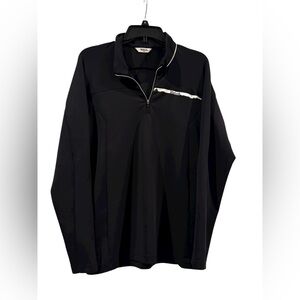 Men’s Volvik Black & White 1/4 Zip Golf Long Sleeve Collared Pullover: Small